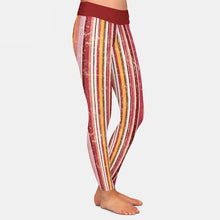 Carica l&#39;immagine nel visualizzatore di Gallery, Ladies Fashion Vintage Striped Printed Leggings