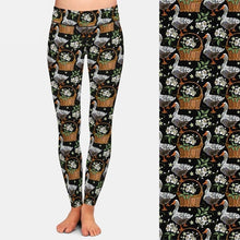 Carica l&#39;immagine nel visualizzatore di Gallery, Ladies Gorgeous Geese &amp; Baskets Printed Leggings