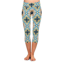 Carica l&#39;immagine nel visualizzatore di Gallery, Ladies New Geometric Digital Printed Capri Leggings