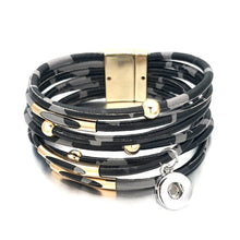 Load image into Gallery viewer, Fashion Magnetic Leopard Bracelets - Real Leather For 12mm/18mm Snap On Button Charms