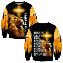Laden Sie das Bild in den Galerie-Viewer, Jesus Christ Lion With Cross 3D Printed Sweatshirts/Hoodies - Unisex