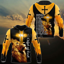 Carica l&#39;immagine nel visualizzatore di Gallery, Jesus Christ Lion With Cross 3D Printed Sweatshirts/Hoodies - Unisex