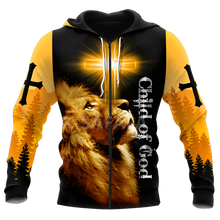 Carica l&#39;immagine nel visualizzatore di Gallery, Jesus Christ Lion With Cross 3D Printed Sweatshirts/Hoodies - Unisex