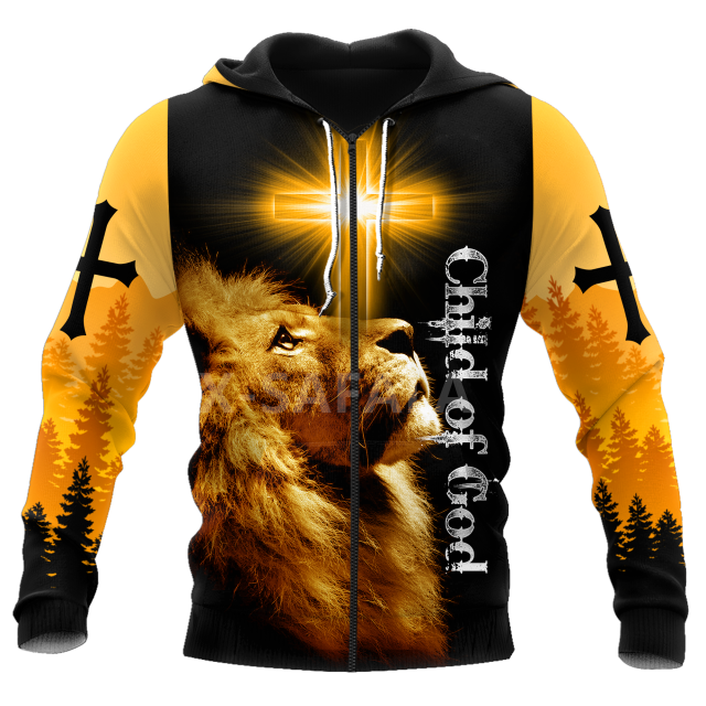 Jesus Christ Lion With Cross 3D Printed Sweatshirts/Hoodies - Unisex
