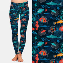 Load image into Gallery viewer, Ladies 3D Cartoon Fish Printed Leggings