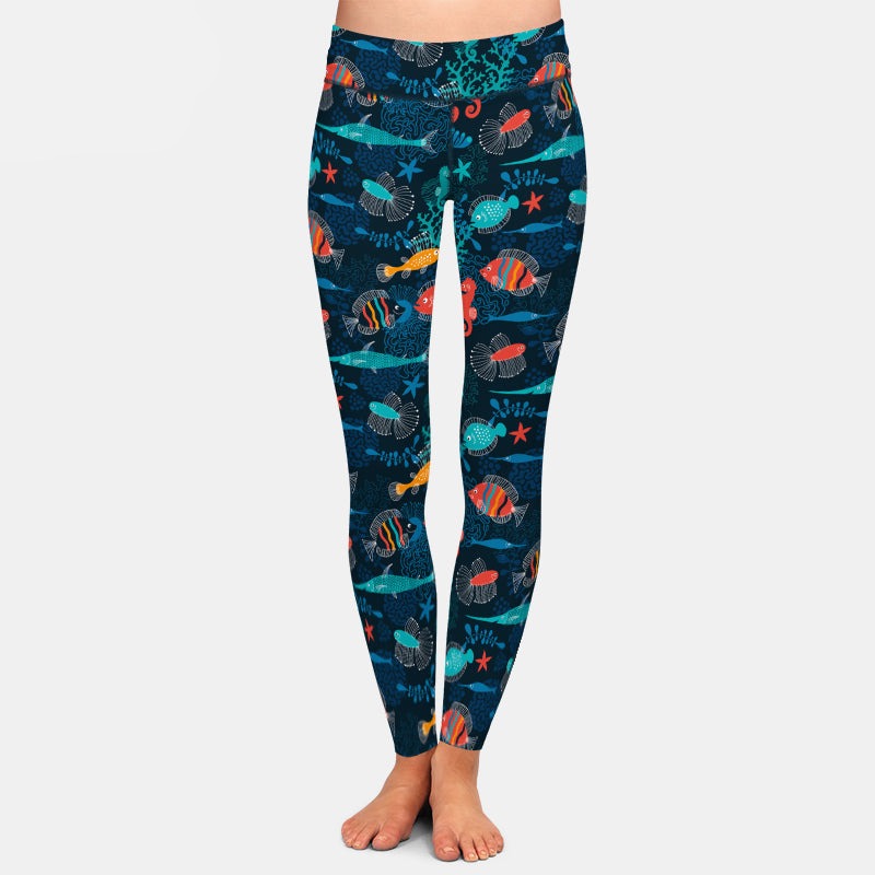 Ladies 3D Cartoon Fish Printed Leggings