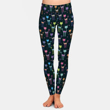 Load image into Gallery viewer, Ladies 3D Cartoon Colourful Cats Printed Leggings