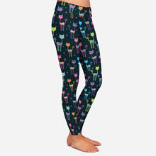 Load image into Gallery viewer, Ladies 3D Cartoon Colourful Cats Printed Leggings