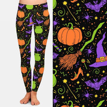Laden Sie das Bild in den Galerie-Viewer, Ladies Assorted Spooky Halloween Printed Leggings