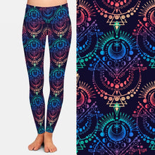 Cargar imagen en el visor de la galería, Ladies Aztec Prints Milk Silk Leggings