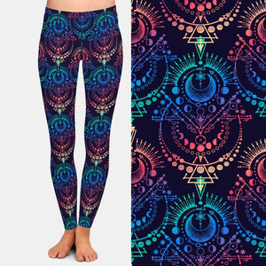 Ladies Aztec Prints Milk Silk Leggings