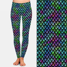 Load image into Gallery viewer, Ladies 3D Rainbow Fish Scales Printed Leggings