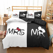 Load image into Gallery viewer, Black＆White Lovers Bedroom Bedding Sets