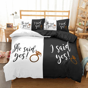 Black＆White Lovers Bedroom Bedding Sets