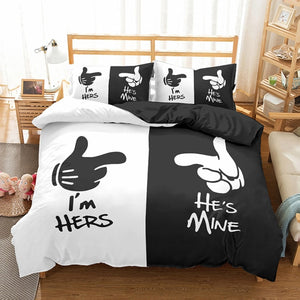 Black＆White Lovers Bedroom Bedding Sets