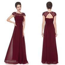 Load image into Gallery viewer, Womens Elegant Floral Lace Backless Solid Colour Evening Dress