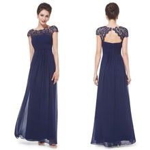 Carica l&#39;immagine nel visualizzatore di Gallery, Womens Elegant Floral Lace Backless Solid Colour Evening Dress