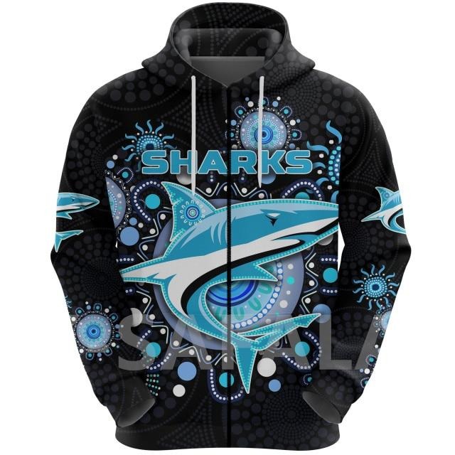 Sharks Indigenous 3D Printed Hoodie