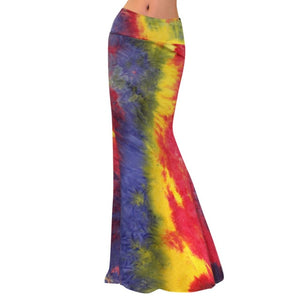 Assorted Rainbow Printed Ladies Long Skirts