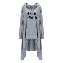 Carica l&#39;immagine nel visualizzatore di Gallery, Womens Long Length Good Witch Printed Irregular Hoodie