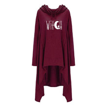 Cargar imagen en el visor de la galería, Womens Long Irregular Witch Printed Hoodies