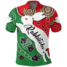 Load image into Gallery viewer, Rabbitohs ANZAC &amp; Indigenous 3D Printed Polo Shirts