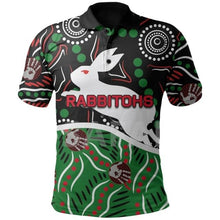 Cargar imagen en el visor de la galería, Rabbitohs ANZAC &amp; Indigenous 3D Printed Polo Shirts
