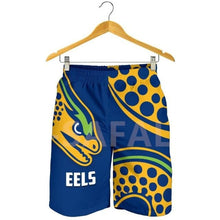 Cargar imagen en el visor de la galería, Mens Parramatta Eels 3D Printed Beach Shorts