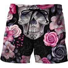 Load image into Gallery viewer, Mens 3D Skull Graphic Printed Beach Shorts/Boardshorts