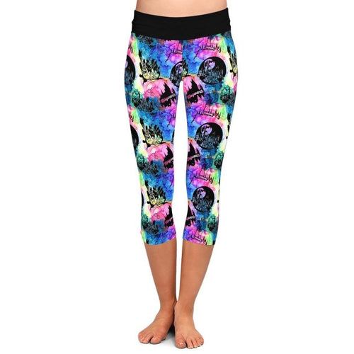 Ladies 3D Gorgeous Castle Printed Capri Leggings