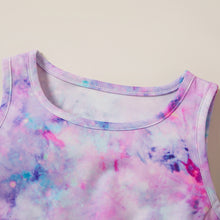 Load image into Gallery viewer, Girls Summer Tie-Dye &quot;NEVER TOO LATE&quot; 2pc Sets