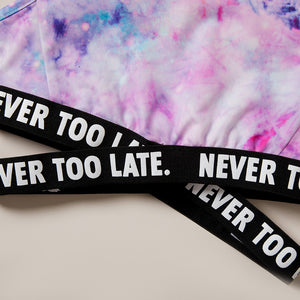 Girls Summer Tie-Dye "NEVER TOO LATE" 2pc Sets