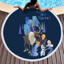 Laden Sie das Bild in den Galerie-Viewer, Disneys Frozen - Kids Assorted Designs Beach Towels With Tassel - 150cm Round