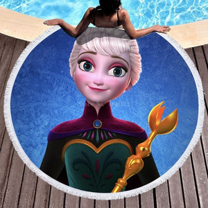 Disneys Frozen - Kids Assorted Designs Beach Towels With Tassel - 150cm Round