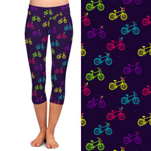 Charger l&#39;image dans la galerie, Ladies Colourful Bicycles Printed Capri Leggings