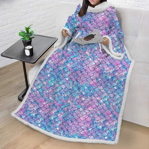 Long Wearable Oversized Assorted Blankets With Pocket - One Size
