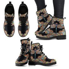 Load image into Gallery viewer, Womens Dragonfly Henna Handcrafted Ankle Boots