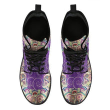 Carica l&#39;immagine nel visualizzatore di Gallery, Ladies Peace Mandala Purple Lace-up Boots