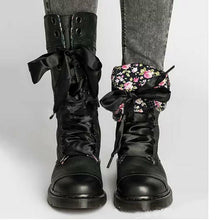 Laden Sie das Bild in den Galerie-Viewer, Ladies New Mid-Calf Retro Fold-Down Vintage Boots