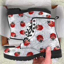 Load image into Gallery viewer, Ladies Cute Ladybug Fashion Lace-Up Boots