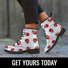 Cargar imagen en el visor de la galería, Ladies Cute Ladybug Fashion Lace-Up Boots