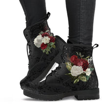 Load image into Gallery viewer, Womens Assorted Roses Printed Fashion Lace-Up Boots