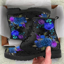 Load image into Gallery viewer, Womens Assorted Roses Printed Fashion Lace-Up Boots