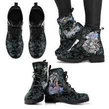 Load image into Gallery viewer, Ladies We&#39;re All Mad Here Fashion Lace-Up Boots