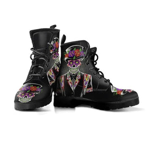 Womens Autumn/Winter Trendy Fashion Skull Lace-Up Boots