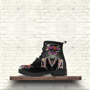 Womens Autumn/Winter Trendy Fashion Skull Lace-Up Boots