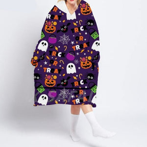 Spooky Halloween 3D Wearable Sherpa Oversized Hoodie