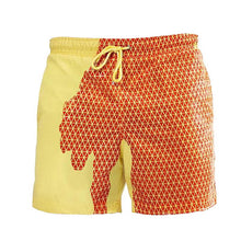 Cargar imagen en el visor de la galería, Mens Patterned Colour Changing Quick Drying Beach Shorts