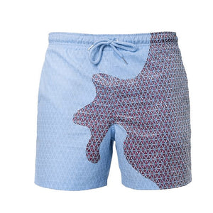 Mens Patterned Colour Changing Quick Drying Beach Shorts