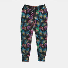 Carica l&#39;immagine nel visualizzatore di Gallery, Ladies 2021 New Style Streetwear Joggers - Colourful Peacock Feathers &amp; Butterflies Print